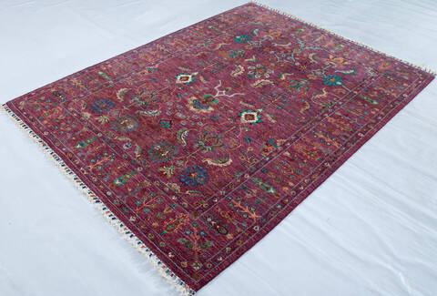 Chobi Purple Hand Knotted 52 X 70 Area Rug 700-147908 Image 2