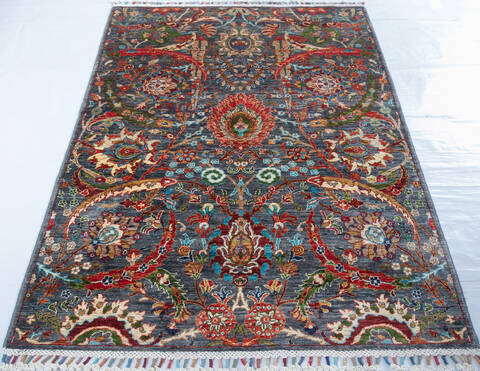 Chobi Grey Hand Knotted 42 X 61 Area Rug 700-147911 Image 1