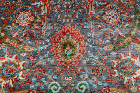 Chobi Grey Hand Knotted 42 X 61 Area Rug 700-147911 Image 3