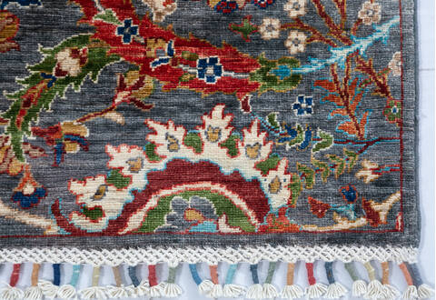 Chobi Grey Hand Knotted 42 X 61 Area Rug 700-147911 Image 5