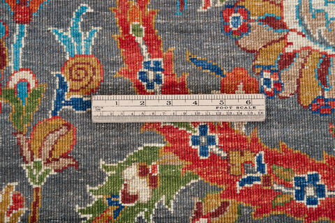 Chobi Grey Hand Knotted 42 X 61 Area Rug 700-147911 Image 7