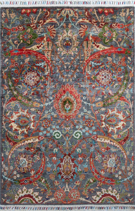 Chobi Grey Hand Knotted 42 X 61 Area Rug 700-147911 Image 0