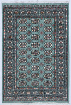 Pakistani Bokhara Green Rectangle 4x6 ft Wool Carpet 147916