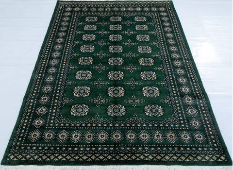 Bokhara Green Hand Knotted 49 X 69 Area Rug 700-147917 Image 1