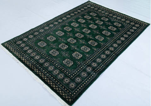 Bokhara Green Hand Knotted 49 X 69 Area Rug 700-147917 Image 2