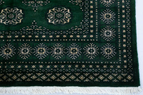 Bokhara Green Hand Knotted 49 X 69 Area Rug 700-147917 Image 4