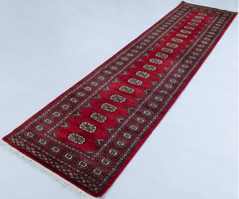 Bokhara Red Runner Hand Knotted 27 X 107 Area Rug 700-147919 Image 2
