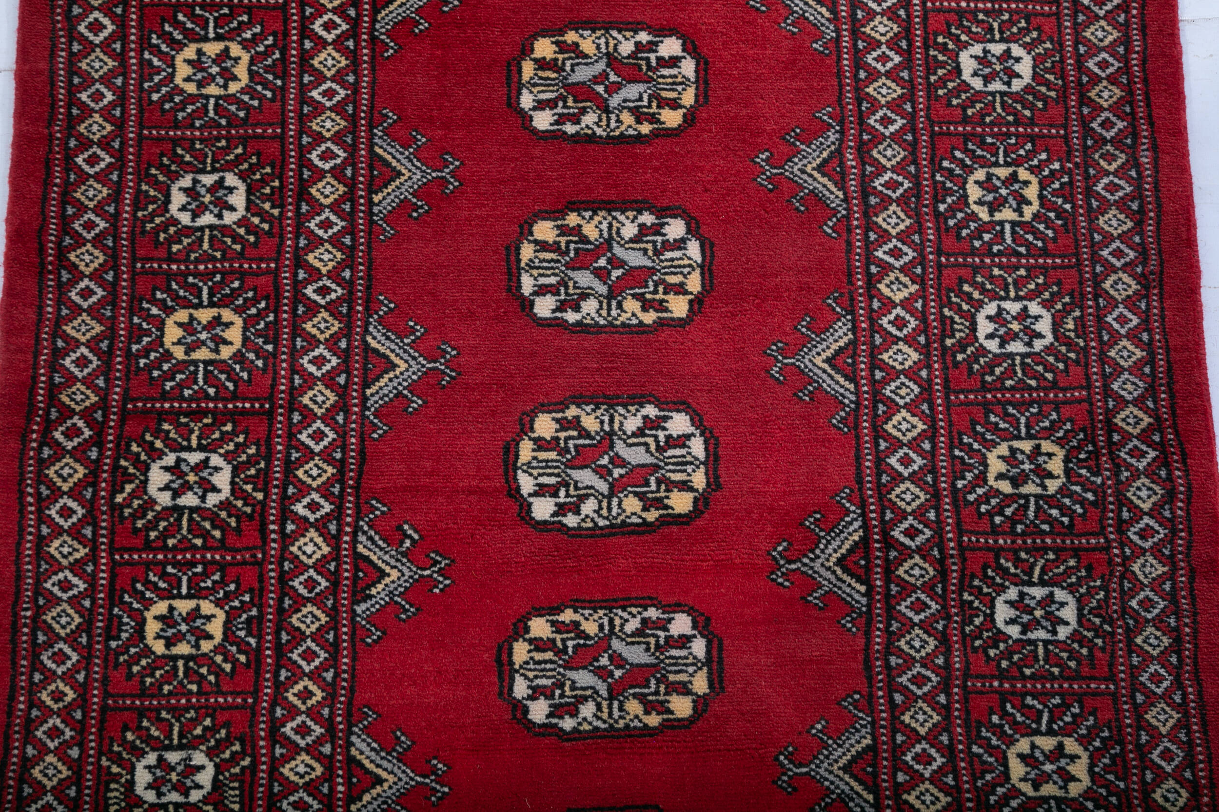 Pakistani Bokhara Red Runner 10 to 12 ft Wool Carpet 147919
