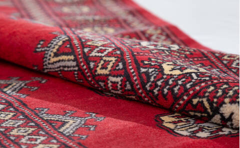 Bokhara Red Runner Hand Knotted 27 X 107  Area Rug 700-147919 Image 7