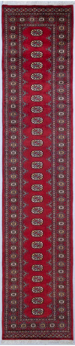 Bokhara Red Runner Hand Knotted 27 X 107 Area Rug 700-147919 Image 0
