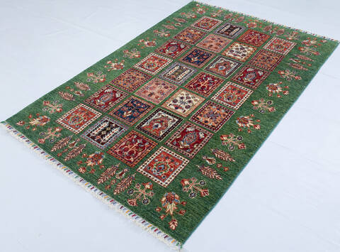 Chobi Green Hand Knotted 42 X 64 Area Rug 700-147921 Image 2