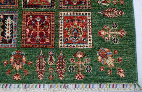 Chobi Green Hand Knotted 42 X 64 Area Rug 700-147921 Image 4