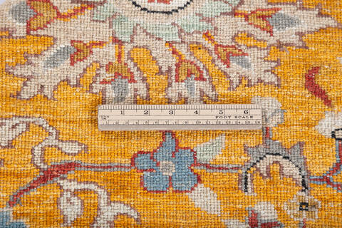 Chobi Yellow Hand Knotted 82 X 100 Area Rug 700-147922 Image 7