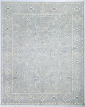 Chobi Light Gray Hand Knotted 8'1" X 10'0"  Area Rug 700-147923