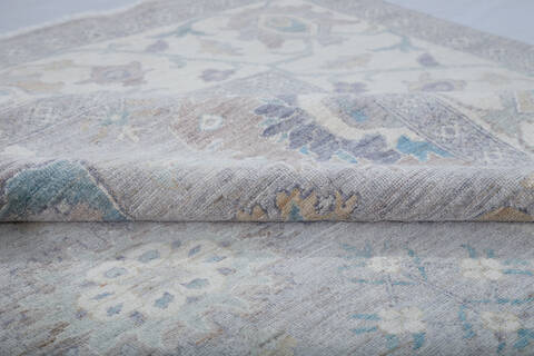 Chobi Light Gray Hand Knotted 811 X 1110 Area Rug 700-147924 Image 5