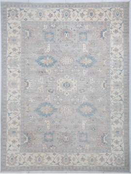 Chobi Light Gray Hand Knotted 8'11" X 11'10"  Area Rug 700-147924