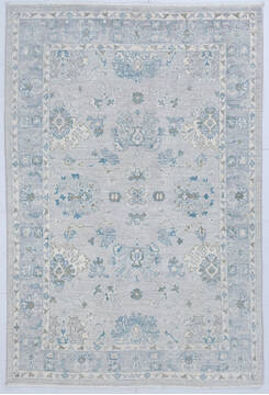 Chobi Light Gray Hand Knotted 4'1" X 6'1"  Area Rug 700-147928