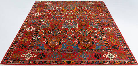 Chobi Red Hand Knotted 82 X 99 Area Rug 700-147931 Image 1