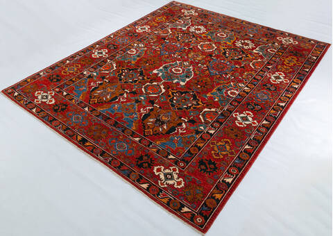 Chobi Red Hand Knotted 82 X 99 Area Rug 700-147931 Image 2