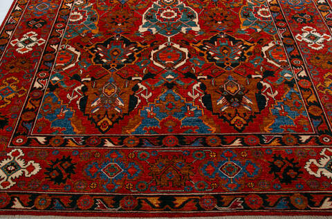 Chobi Red Hand Knotted 82 X 99 Area Rug 700-147931 Image 4