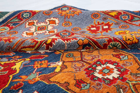 Chobi Blue Hand Knotted 82 X 102 Area Rug 700-147932 Image 5