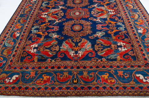 Chobi Blue Hand Knotted 83 X 910 Area Rug 700-147933 Image 3
