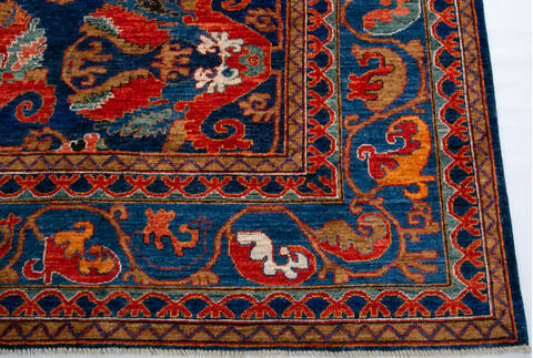 Chobi Blue Hand Knotted 83 X 910 Area Rug 700-147933 Image 4