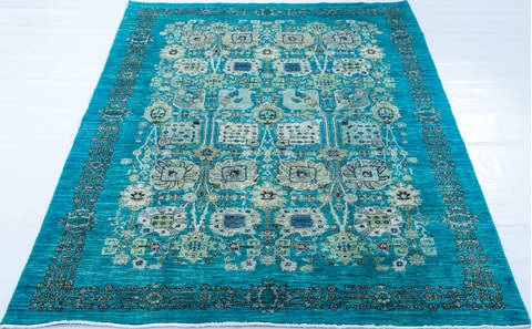 Chobi Green Hand Knotted 60 X 86 Area Rug 700-147936 Image 1