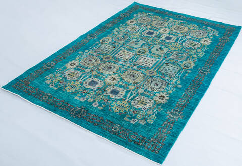 Chobi Green Hand Knotted 60 X 86 Area Rug 700-147936 Image 2