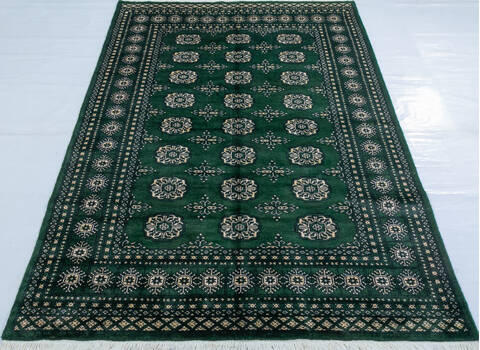 Bokhara Green Hand Knotted 49 X 69 Area Rug 700-147937 Image 1