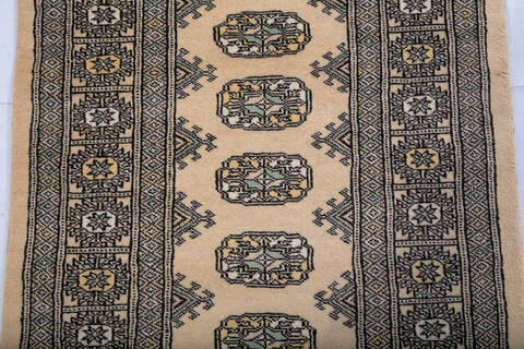 Bokhara Beige Runner Hand Knotted 27 X 117 Area Rug 700-147938 Image 3