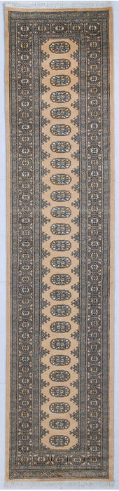 Bokhara Beige Runner Hand Knotted 27 X 117 Area Rug 700-147938 Image 0