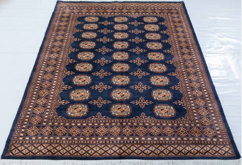 Bokhara Blue Hand Knotted 48 X 67 Area Rug 700-147941 Image 1