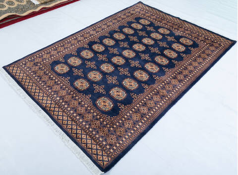 Bokhara Blue Hand Knotted 48 X 67 Area Rug 700-147941 Image 2
