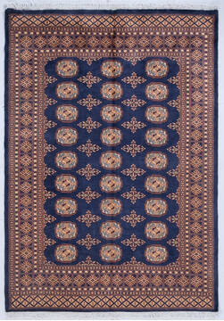 Pakistani Bokhara Blue Rectangle 5x7 ft Wool Carpet 147941
