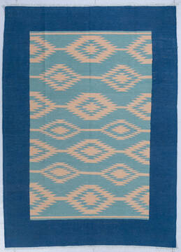 Kilim Blue Hand Knotted 5'9" X 7'10"  Area Rug 700-147944
