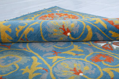 Chobi Light Blue Hand Knotted 61 X 90 Area Rug 700-147948 Image 6