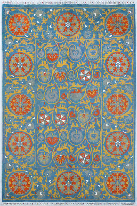 Chobi Light Blue Hand Knotted 61 X 90 Area Rug 700-147948 Image 0
