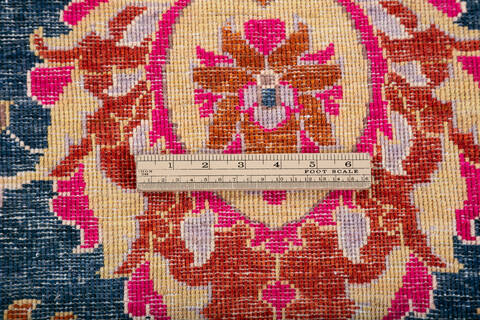 Chobi Blue Hand Knotted 82 X 101  Area Rug 700-147952 Image 7