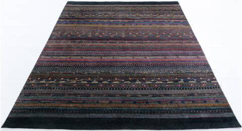 Chobi Black Hand Knotted 81 X 100 Area Rug 700-147954 Image 1