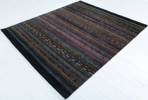 Chobi Black Hand Knotted 81 X 100 Area Rug 700-147954 Image 2