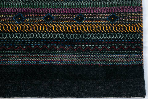 Chobi Black Hand Knotted 81 X 100 Area Rug 700-147954 Image 3