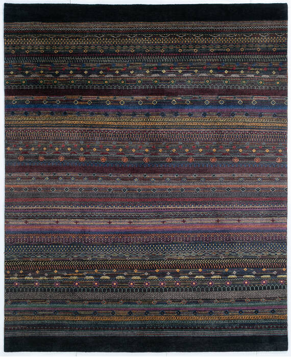 Chobi Black Hand Knotted 81 X 100 Area Rug 700-147954 Image 0