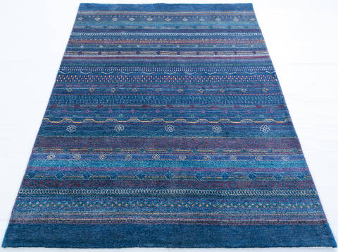 Chobi Blue Hand Knotted 47 X 68 Area Rug 700-147958 Image 1