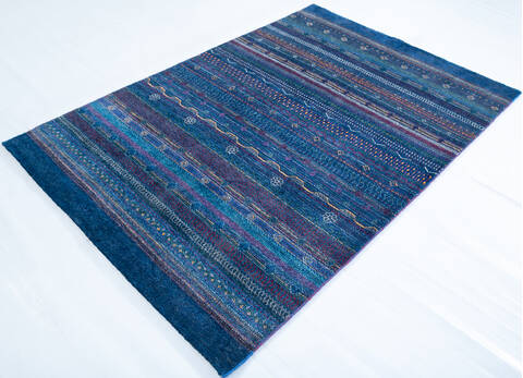 Chobi Blue Hand Knotted 47 X 68 Area Rug 700-147958 Image 2