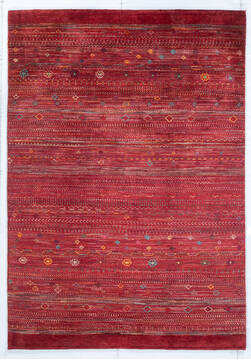Chobi Red Hand Knotted 5'2" X 7'5"  Area Rug 700-147959