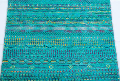 Chobi Green Runner Hand Knotted 27 X 86 Area Rug 700-147960 Image 4