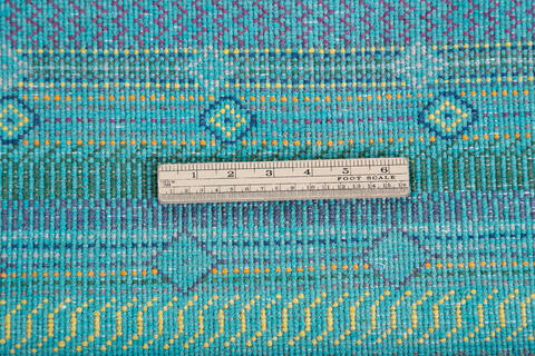 Chobi Green Runner Hand Knotted 27 X 86 Area Rug 700-147960 Image 6