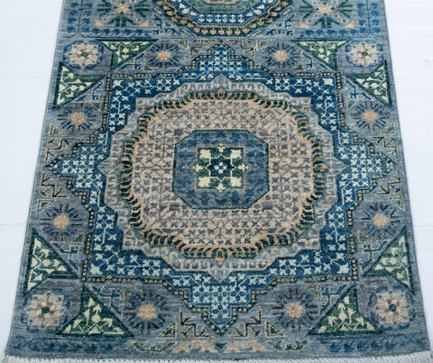 Chobi Grey Runner Hand Knotted 211 X 910 Area Rug 700-147962 Image 4