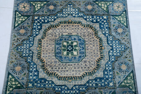 Chobi Grey Runner Hand Knotted 211 X 910 Area Rug 700-147962 Image 5